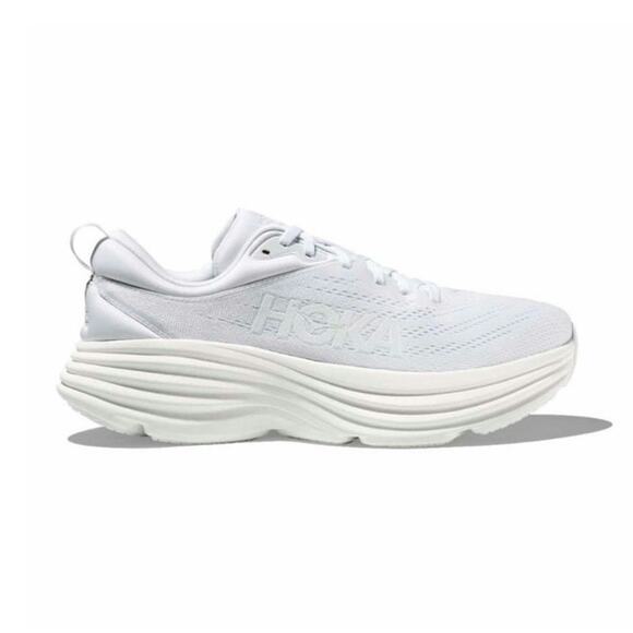 HOKA Men's White Bondi 8 Shoes NIB 10 D (READ) - Picture 1 of 5